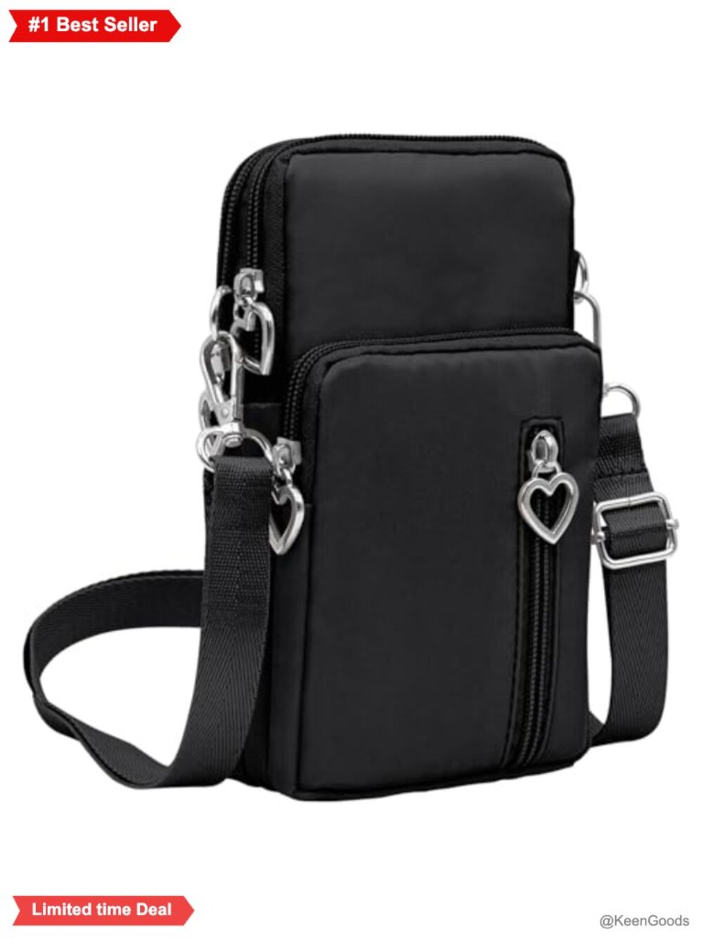 Crossbody Phone Purse with Adjustable Strap Nylon Travel Pouch